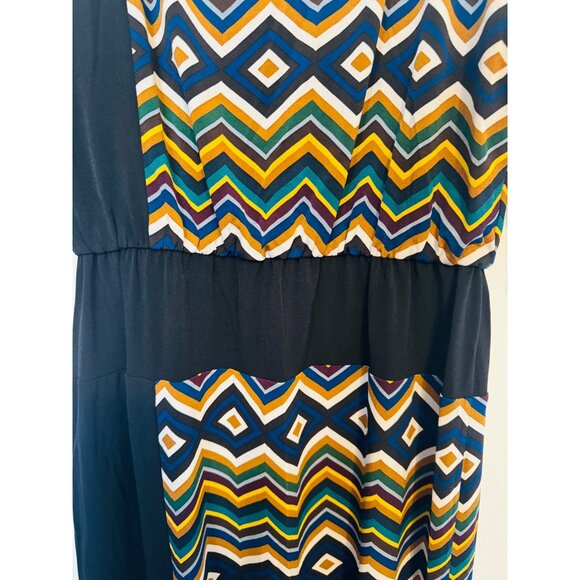 2/$30 Maggy London 8 Geometric Chevron Dress Multi-Color & Black 3/4 Sleeve NWT - Picture 8 of 12